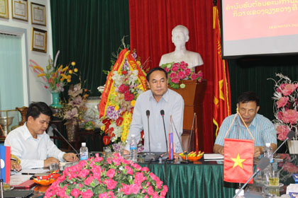 Đoàn cán bộ lãnh đạo Sở Giáo duc và Thể thao tỉnh Xiêng Khoảng (nước CHDCND Lào) thăm và làm việc với trường CĐ Kinh tế-Tài chính Thái Nguyên.